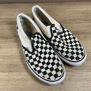 Vans Black and White Slip-On Shoes
